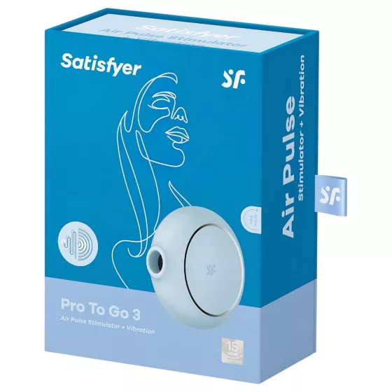 Satisfyer Pro To Go 3 - rechargeable air‑pulse clitoral stimulator (blue)