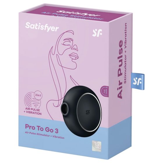 Satisfyer Pro To Go 3 - Air Pulse Clitoral Stimulator (Black)