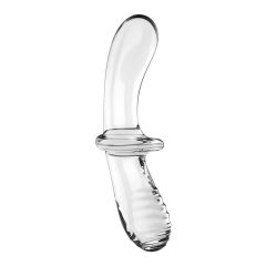 Satisfyer Double Crystal - 2 end glass dildo (translucent)