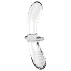 Satisfyer Double Crystal - Dual-Ended Glass Dildo (Clear)