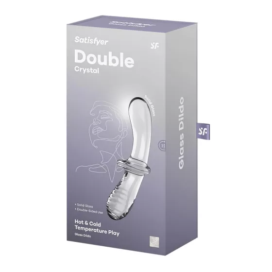 Satisfyer Double Crystal - Double-Ended Glass Dildo (Clear)