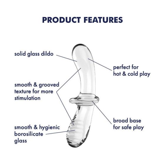 Satisfyer Double Crystal - 2 end glass dildo (translucent)