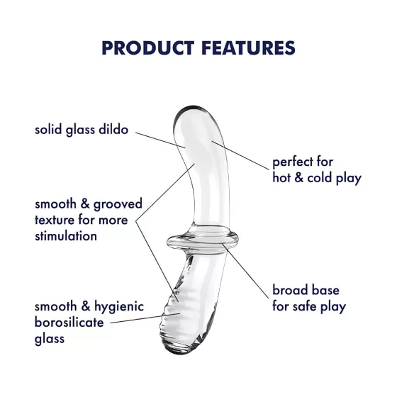 Satisfyer Double Crystal - Double-Ended Glass Dildo (Clear)