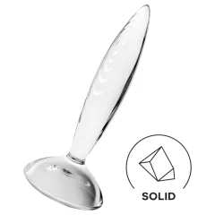Satisfyer Sparkling Crystal - Ribbed Glass Dildo (Clear)