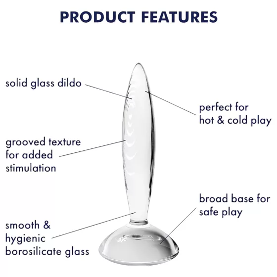 Satisfyer Sparkling Crystal - Ribbed Glass Dildo (Clear)