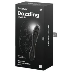   Satisfyer Dazzling Crystal 1 - Dual-Ended Glass Dildo (Black)