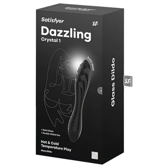 Satisfyer Dazzling Crystal 1 - Dual-Ended Glass Dildo (Black)