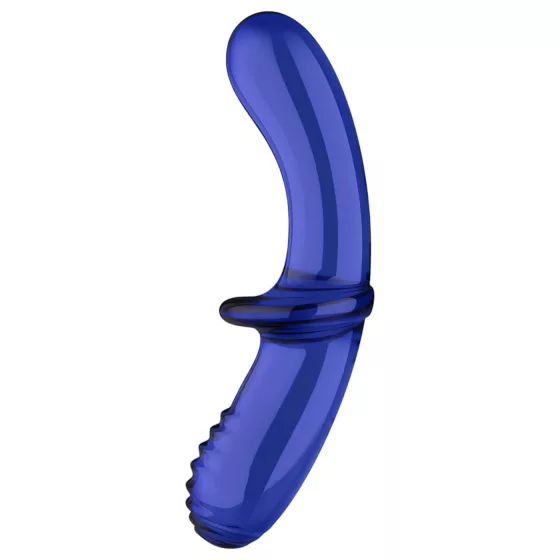 Satisfyer Double Crystal - Dual-End Glass Dildo (Blue)
