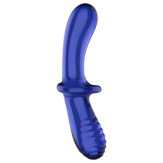 Satisfyer Double Crystal - Dual-End Glass Dildo (Blue)