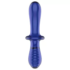 Satisfyer Double Crystal - Dual-End Glass Dildo (Blue)