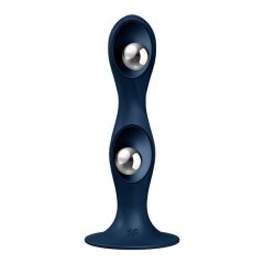   Satisfyer Double Ball-R - Weighted Dildo with Tactile Feet (dark blue)