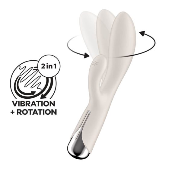 Satisfyer Spinning Rabbit 1 - rotating vibrator with spinning lever (beige)