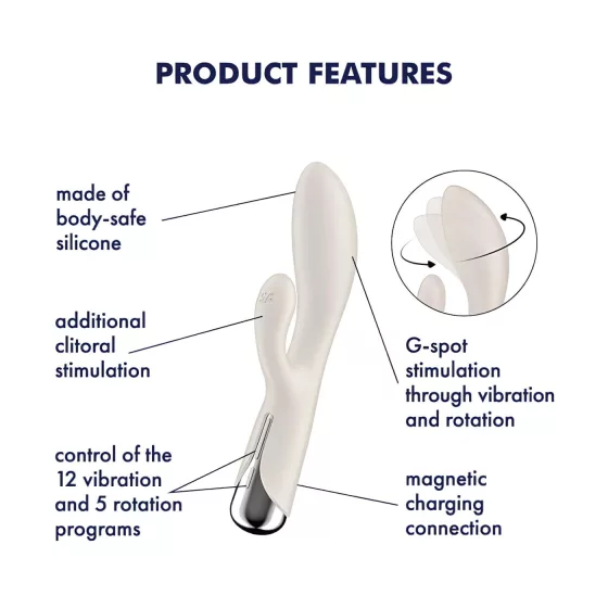 Satisfyer Spinning Rabbit 1 - Beige Rotating Clitoral Massager Vibrator