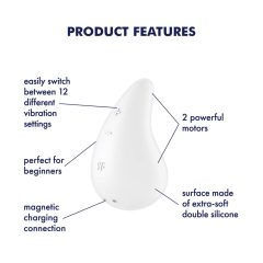   Satisfyer Dew Drop - Rechargeable Waterproof Clitoral Vibrator (white)