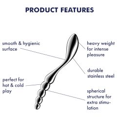 Satisfyer Star Force 1 - beaded steel dildo (silver) 