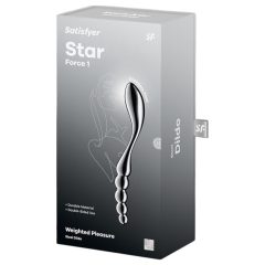 Satisfyer Star Force 1 - beaded steel dildo (silver) 