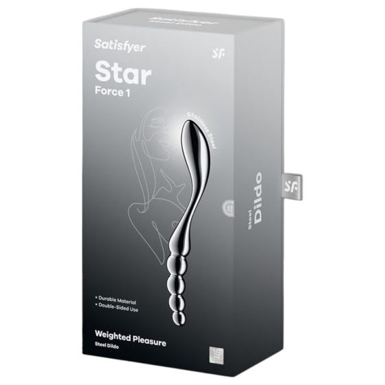 Satisfyer Star Force 1 - beaded steel dildo (silver) 