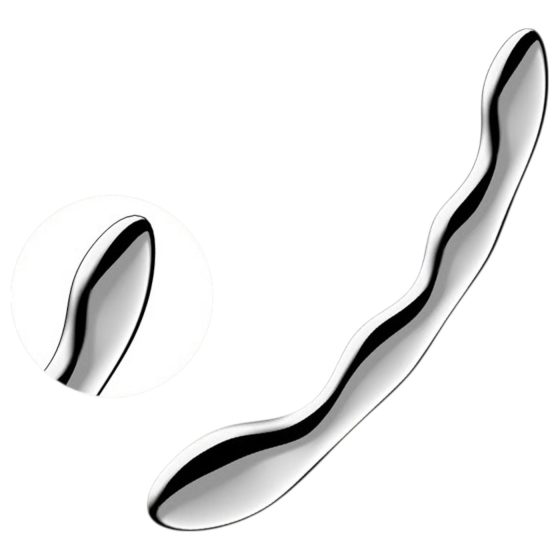 Satisfyer Cosmic Crest 2 - wavy steel dildo (silver) 