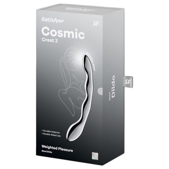 Satisfyer Cosmic Crest 2 - wavy steel dildo (silver) 