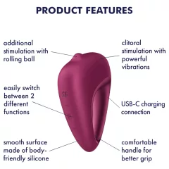 Satisfyer Delighterrr - rolling-ball clitoral vibrator (red)
