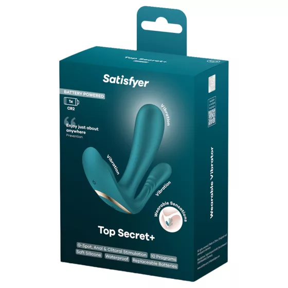 Satisfyer Top Secret+ - Wearable 3-Prong Vibrator (Green)
