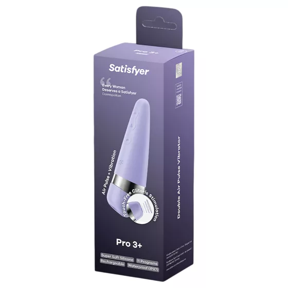 Satisfyer Pro 3+ - air‑pulse clitoral vibrator (purple)