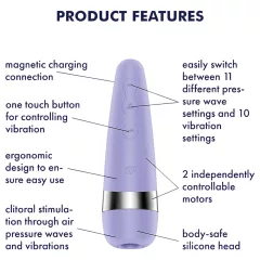 Satisfyer Pro 3+ - air‑pulse clitoral vibrator (purple)