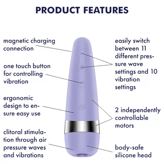Satisfyer Pro 3+ - air‑pulse clitoral vibrator (purple)