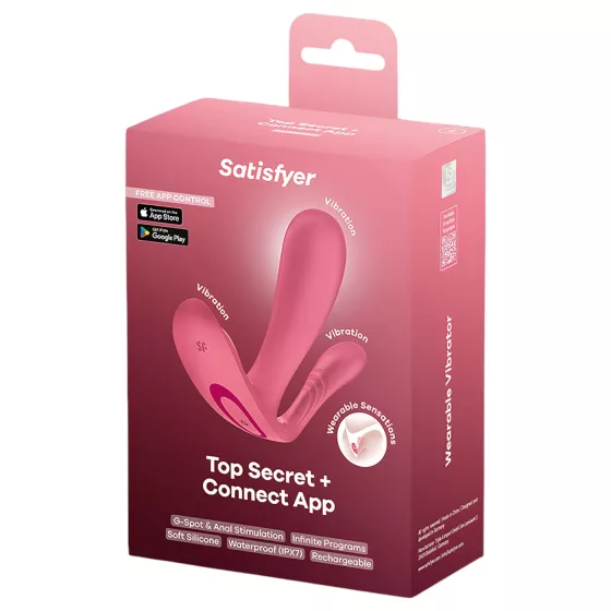 Satisfyer Top Secret+ - Wearable G-Spot and Anal Vibrator (Pink)