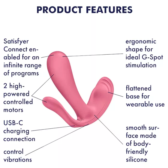 Satisfyer Top Secret+ - Wearable G-Spot and Anal Vibrator (Pink)