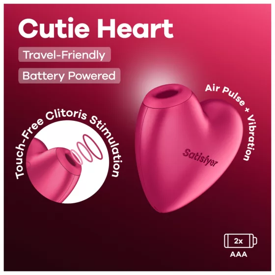 Satisfyer Cutie Heart - Airwave Clitoral Stimulator (Pink)