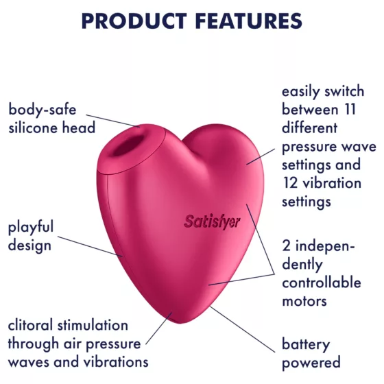 Satisfyer Cutie Heart - Airwave Clitoral Stimulator (Pink)