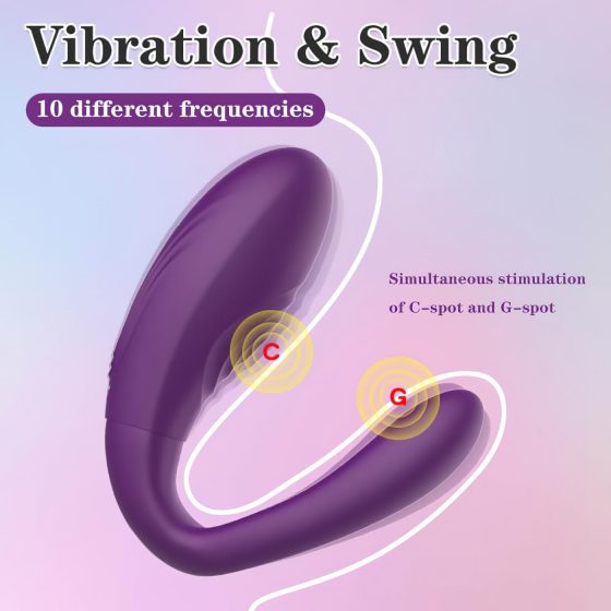 Mrow - Rechargeable, Waterproof 3-Motor Couples Vibrator (Purple)