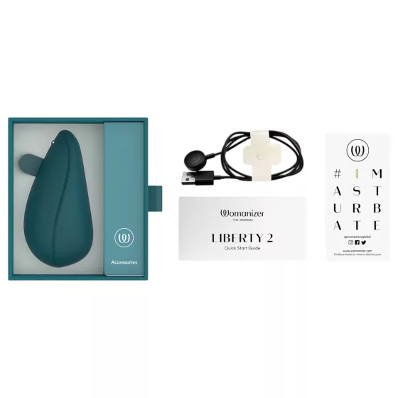 Womanizer Liberty 2 - Rechargeable Air Wave Clitoral Stimulator (Dark Green)