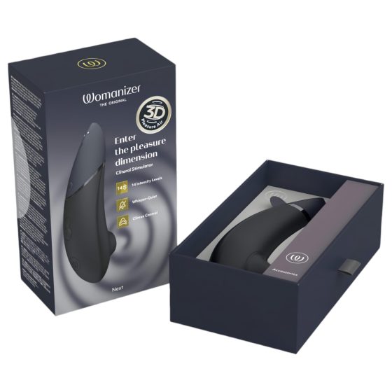 Womanizer Next - Rechargeable Air-Pulse Clitoral Stimulator (Black)
