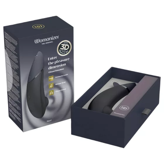 Womanizer Next - Rechargeable Air Wave Clitoral Stimulator (Black)