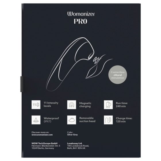 Womanizer Pro - Air Pulse Clitoral Stimulator (Gray)