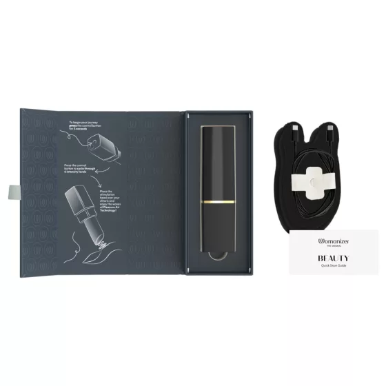 Womanizer Beauty - lipstick‑shaped air‑pulse clitoral stimulator (black)