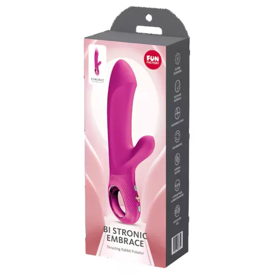 Fun Factory Bi Stronic Embrace - thrusting vibrator with clitoral arm (pink)