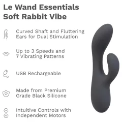 le Wand Soft Rabbit - 2-Motor Clitoral Vibrator (Black)