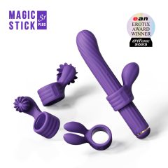 Magic Stick - Vibrator with Interchangeable Heads (Purple)