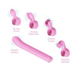   Magic Stick - Vibrator with Interchangeable Attachments (Pink)
