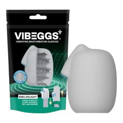 VIBEGGS Ribs Delight - Vibrating Egg Masturbator (White)