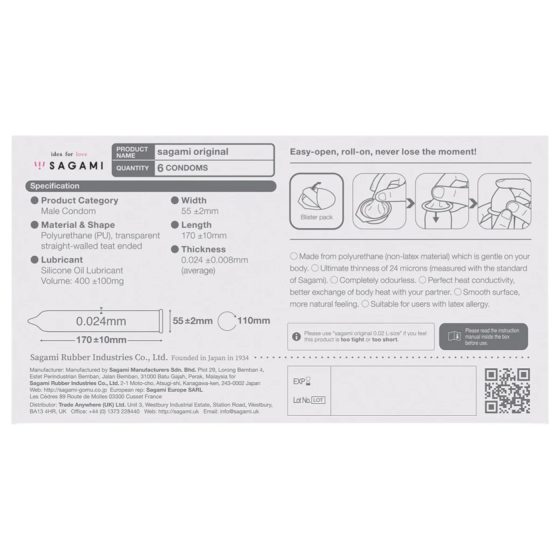 Sagami Original - condom (6 pcs)