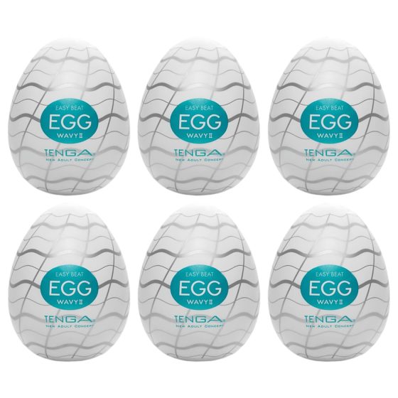 TENGA Egg Wavy II - Egg-Shaped Personal Massager (Pack of 6)