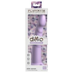   Dillio Slim Seven - Purple Suction-Cup Stimulating Dildo (20cm)