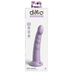   Dillio Slim Seven - Purple Suction-Cup Stimulating Dildo (20cm)