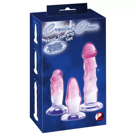 Crystal Clear - Anal Trainer Set - 3pc (Translucent Pink)