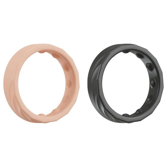 You2Toys 4in1 - Adjustable Penis & Testicle Ring Set (Natural-Black)