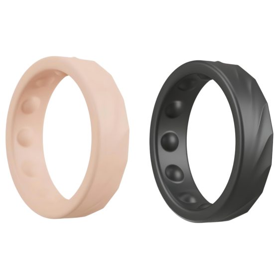 You2Toys 4in1 - Adjustable Penis & Testicle Ring Set (Natural-Black)